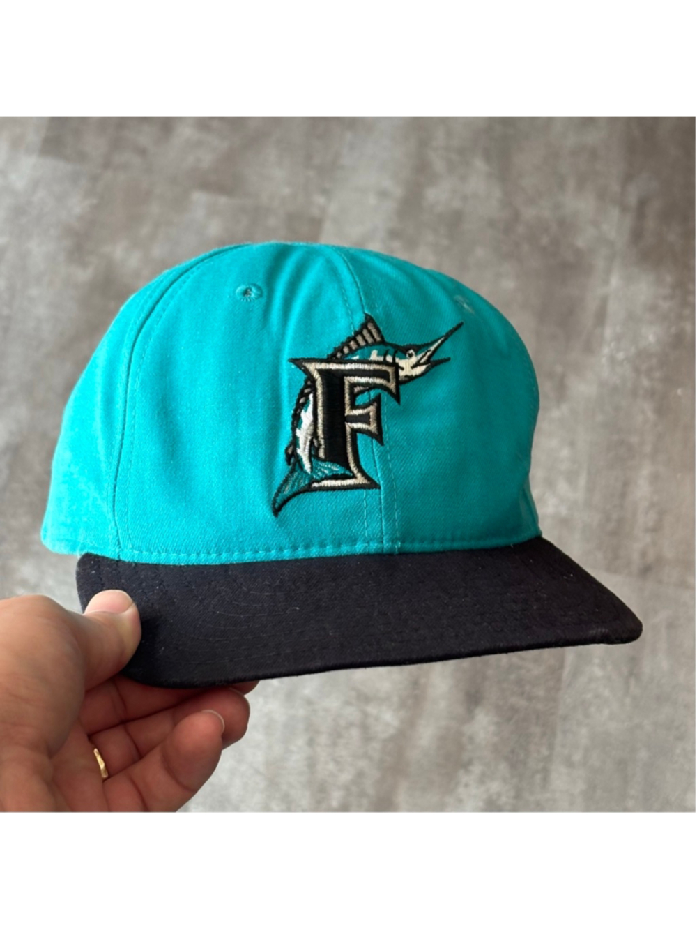 Vintage Florida Marlins New Era SnapBack Hat One Size Wool